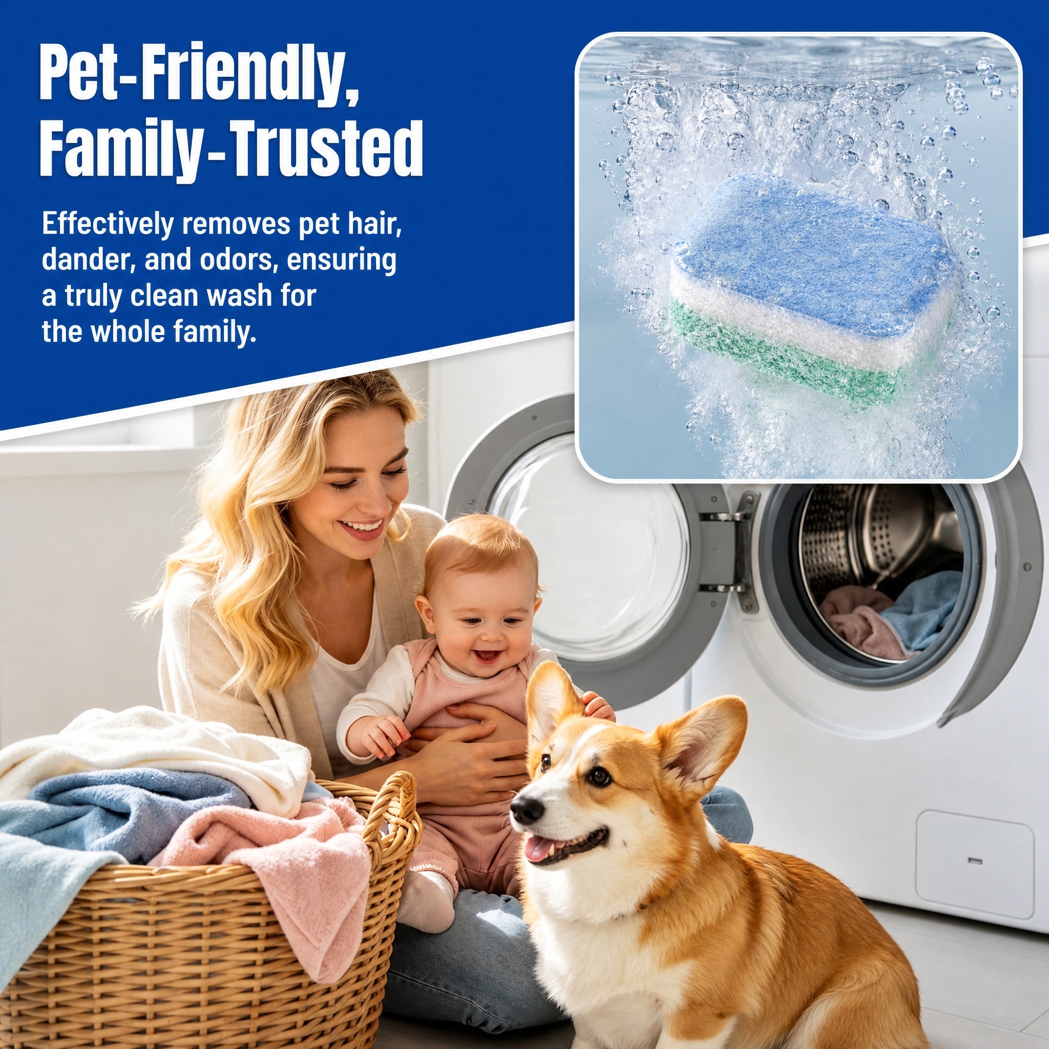 15Pack Washer Machine Cleaner Tablets, for Pet Owners